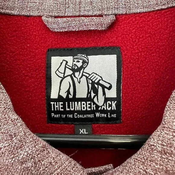 The Lumberjack Coalatree Work Line XLarge Burgundy Snap‎ Fleece Lined Jacket - Picture 4 of 5